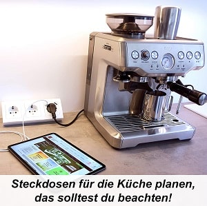 Küchensteckdosen Steckdose Küche Arbeitsplatte Steckdosenleiste Höhe Arbeitssteckdose Ecke Küchenplanung